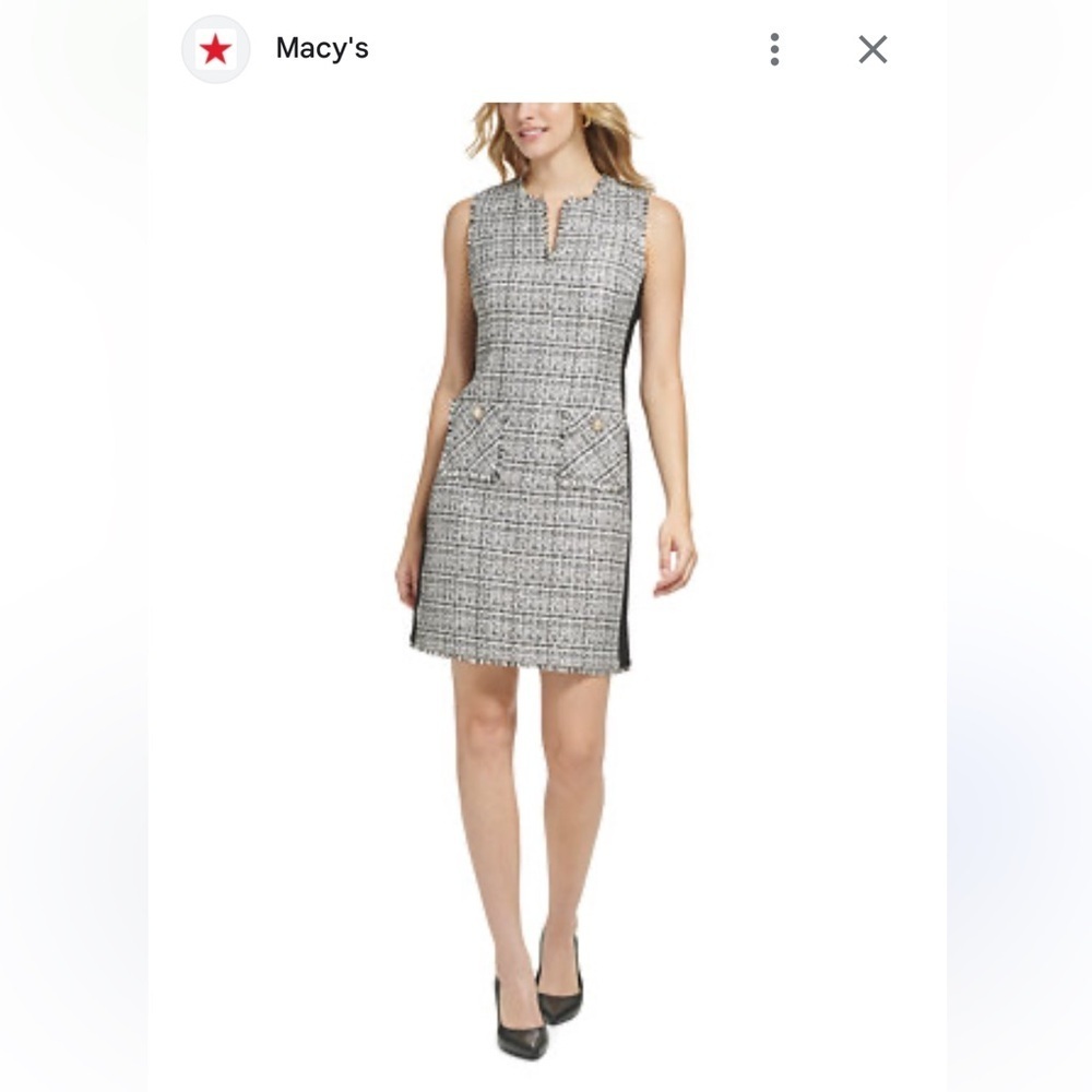 Karl Lagerfeld Black and White Tweed Mini Skirt